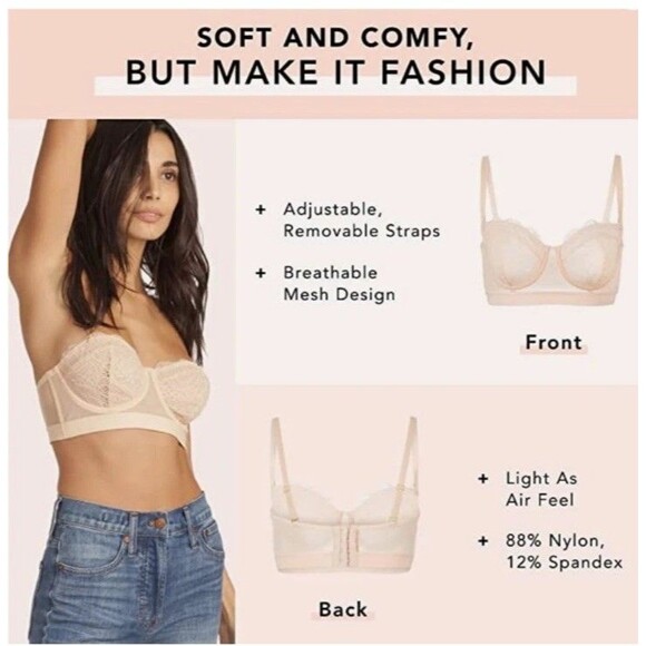LIVELY Lace Strapless Bra for Women Shapewear Underwire SIZE 38DD - Picture 9 of 9